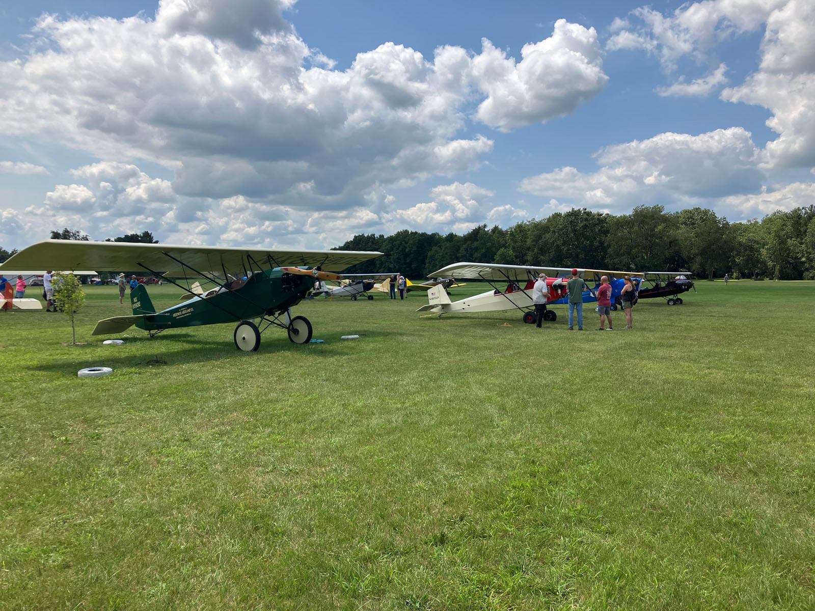 planes on grassy field