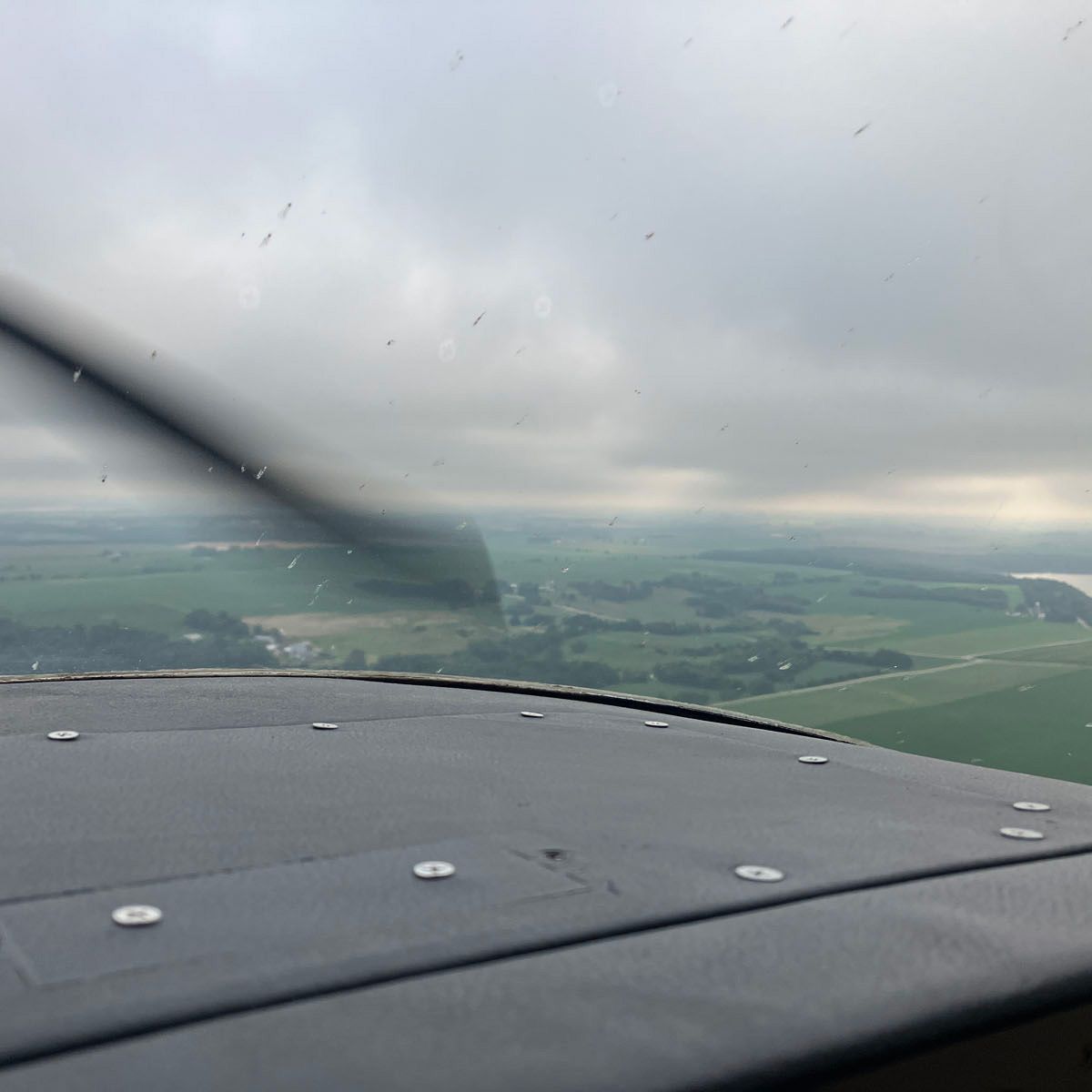 cloudy day coming into oshkosh